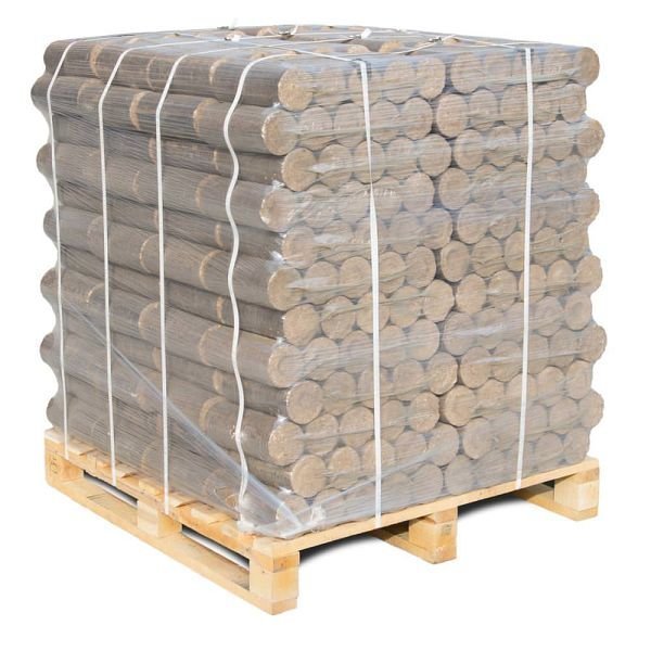 Premium Hartholzbriketts rund 960kg Palette, B005G